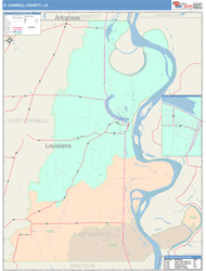 E. Carroll Parish (County) ColorCast Wall Map